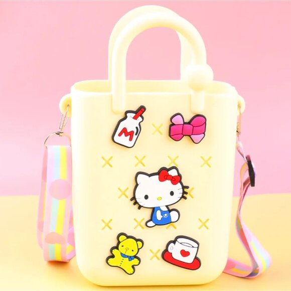 Adorable Hello Kitty Silicone Beach Bag – DIY Cartoon Crossbody Tote with Holes - Picture 1 of 3